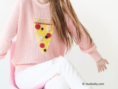 DIY Crochet Pizza Sweater