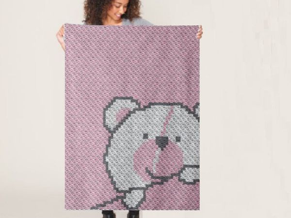 teddy bear blanket knitting pattern