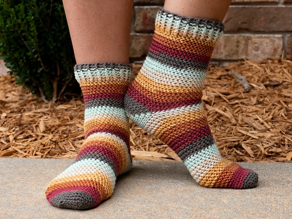 crochet Herringbone Socks free pattern