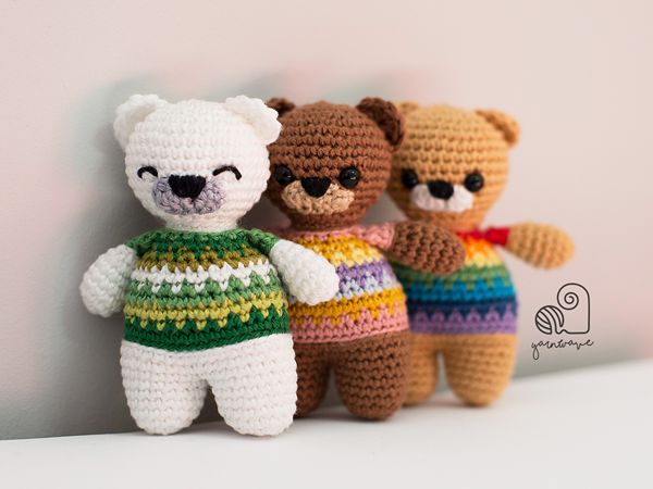 rainbow teddy knitting pattern