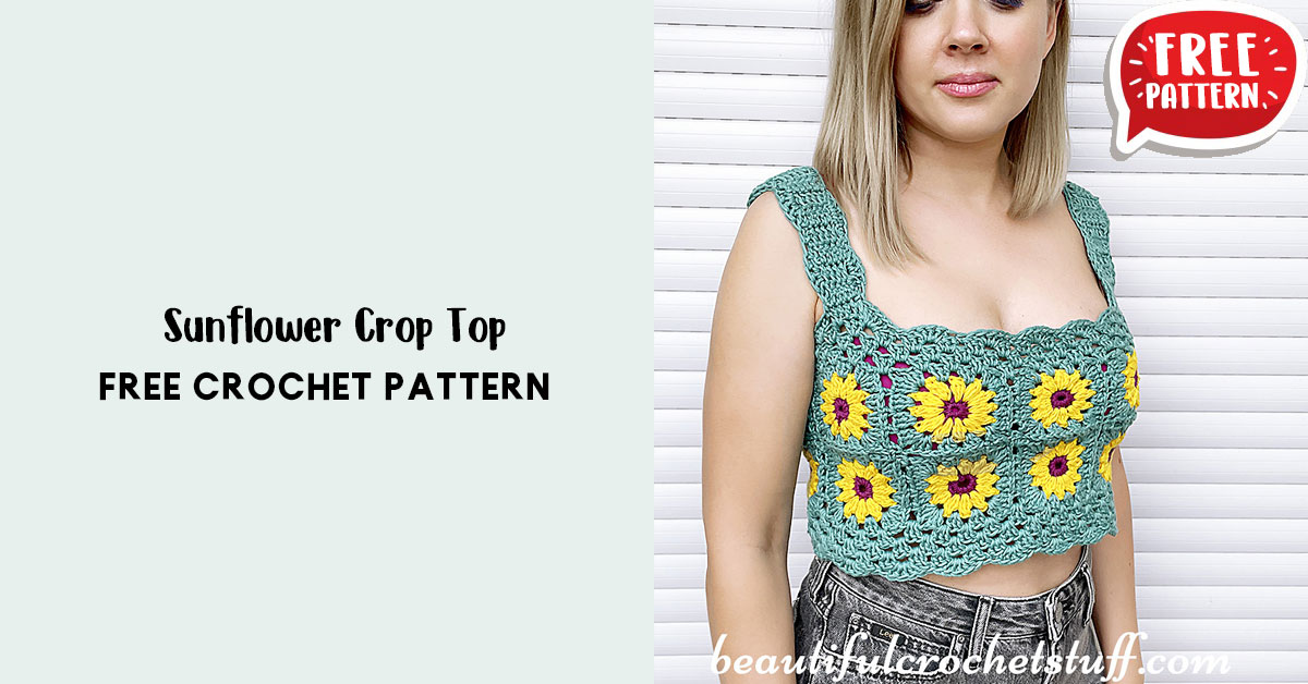 sunflower crochet crop top