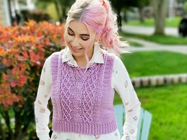 Alice Cabled Vest - Free Crochet Pattern - CocoCrochetLee