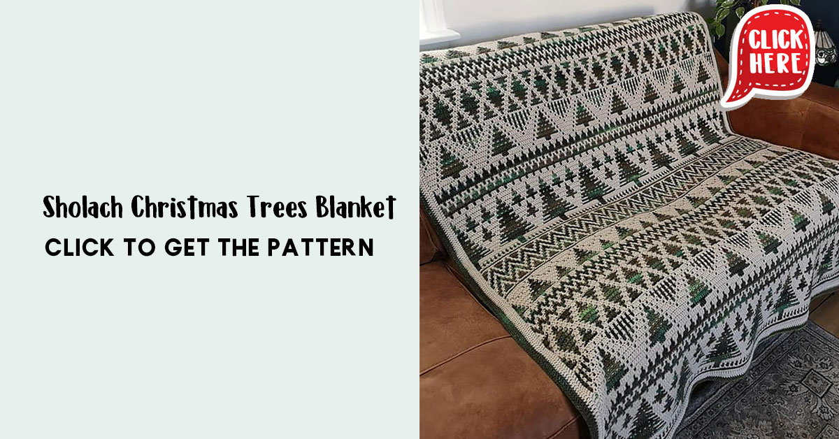 Sholach Christmas Trees Blanket Share a Pattern