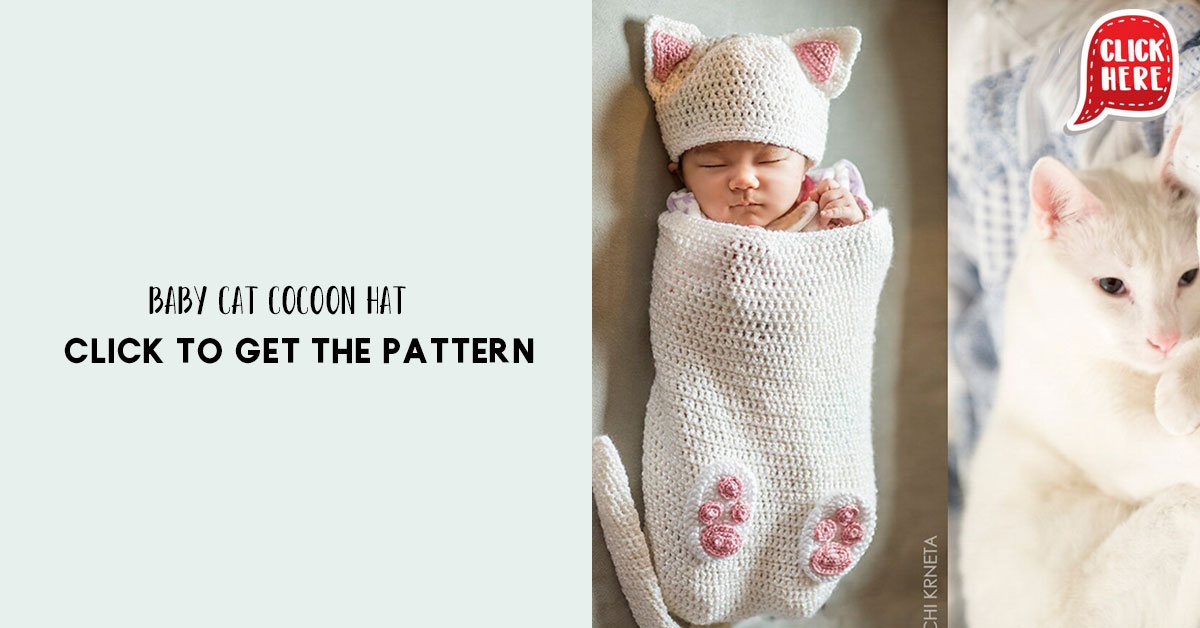 Baby Cat Cocoon Hat Booties Share a Pattern