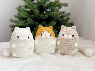 crochet Chubby Cat easy pattern