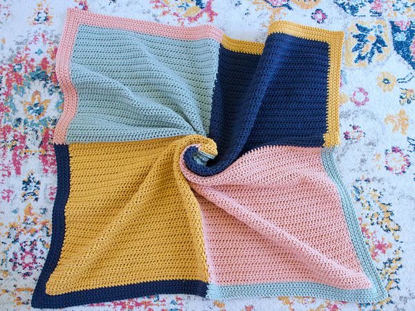 crochet Color Block Blanket free pattern