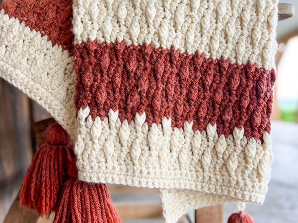 crochet Farmhouse Blanket free pattern