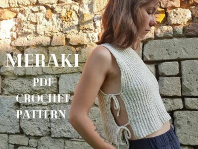 crochet Meraki Side Tie Vest easy pattern