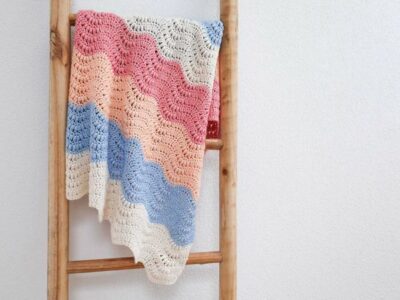 crochet Pastel Wave Baby Blanket free pattern
