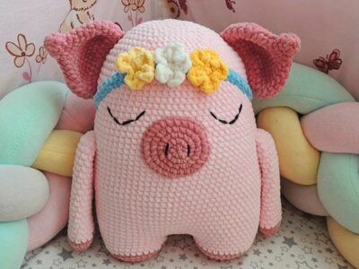 crochet Pig Pillow easy pattern