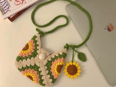 crochet Sunflower Crossbody Bag easy pattern