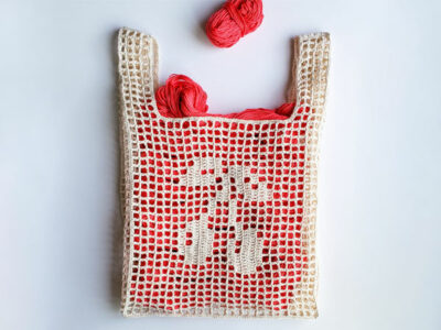easy crochet Cherries Market Bag pattern