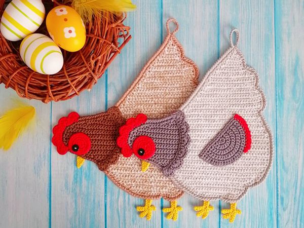 CROCHET Chicken Hen Potholder EASY pattern