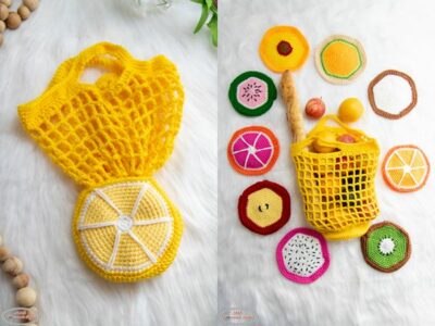 crochet Foldable Fruit Market Bags free pattern