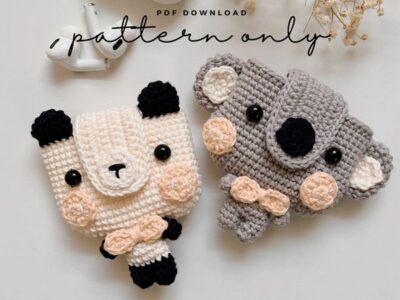crochet Koala EarPods Pouch easy pattern