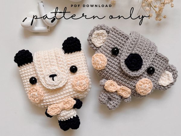 crochet Koala EarPods Pouch easy pattern