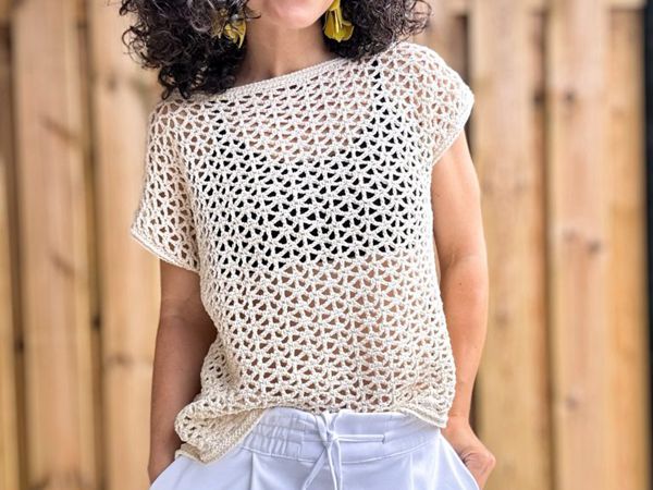 crochet Lace Meadow Tee free pattern