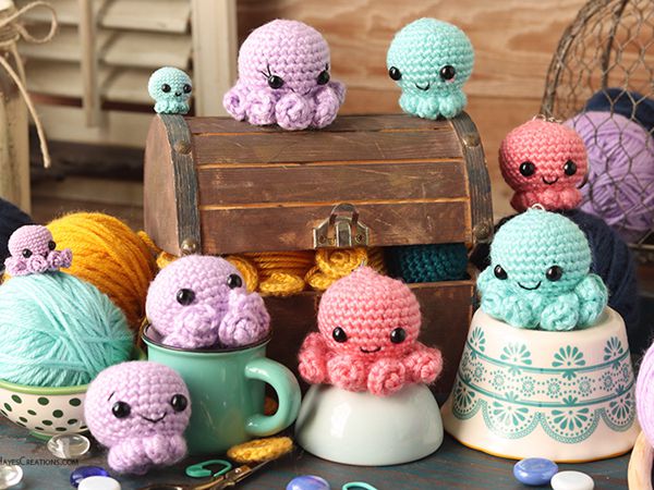 crochet OCTOPUS KEYCHAIN free pattern