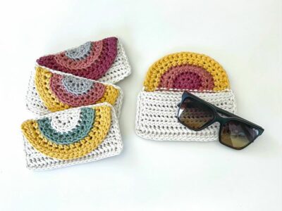 crochet Rainbow Crochet Glasses Case free pattern