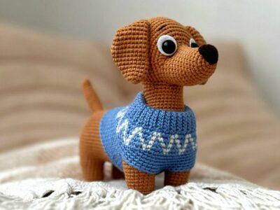 crochet Dog Dachshund Toy easy pattern