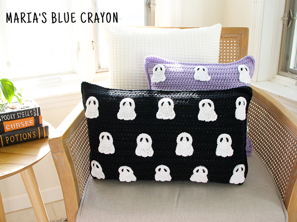 crochet Ghost Pillow free pattern