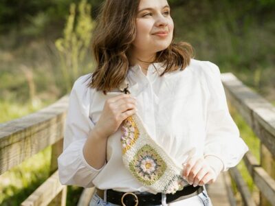 crochet Granny Square Belt Bag free pattern