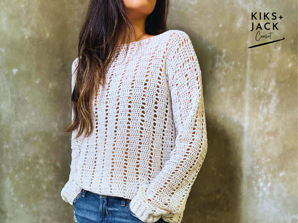 crochet Light Easy Long Sleeve Top free pattern