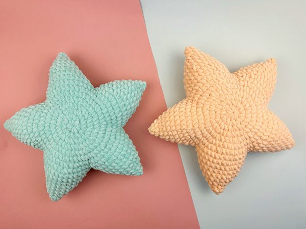 crochet Starfish pillow free pattern