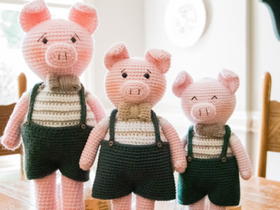 crochet The Three NOT So Little Pigs free pattern