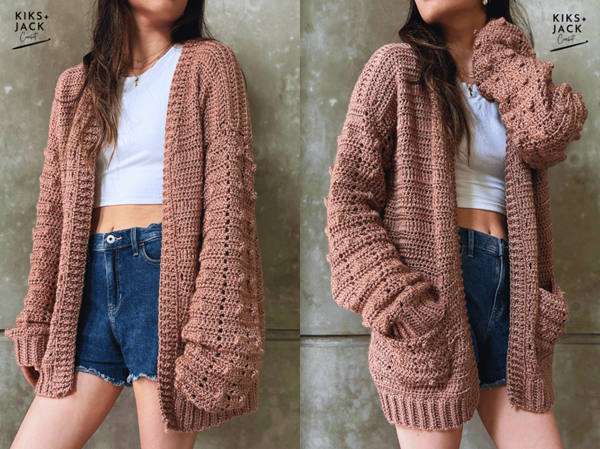 crochet Wanderers Relaxed Fit Cardigan free pattern