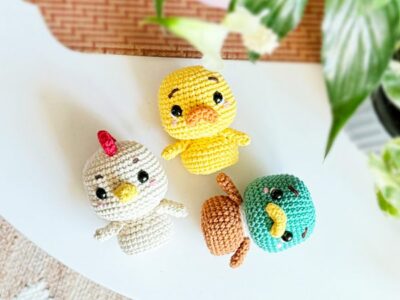 crochet Chick and Duckies free pattern