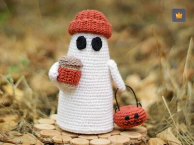 crochet Halloween Ghost with Basket easy pattern