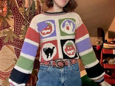 crochet Halloween Sugar Cookie Sweater easy pattern